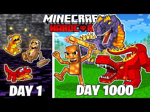 I Survived 1000 Days as LAVA BEASTS In HARDCORE Minecraft! (Full Story)