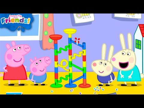 Peppa Pig & Rebecca Rabbit Build a GIANT Marble Run 🔵 Peppa & Friends | Full Episodes | 2 Hours