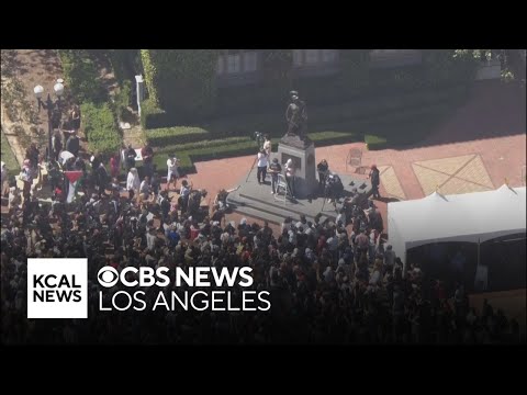 USC students protest against decision to ban valedictorian's speech at commencement
