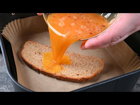 Pour Eggs Over Bread in the Air Fryer… Breakfast Will NEVER Be the Same!
