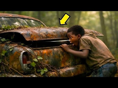 Un garçon pauvre découvre une voiture abandonnée… ce qu’il voit dans le coffre le glace