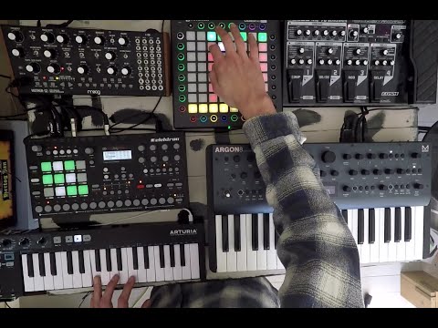 Melodic Live Jam #2 w/ Guitar, Argon 8, Moog Mother, Analog Rytm & Launchpad Pro