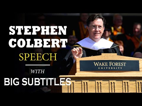 Stephen Colbert's Commencement Speech at Wake Forest University | ENGLISH SPEECH with BIG Subtitles