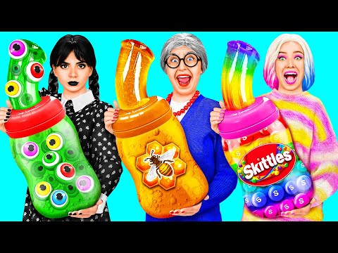 Wednesday vs 할머니 요리 챌린지 | 주방 해킹 및 요령 BaRaDa Challenge