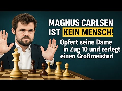 Magnus Carlsen ist KEIN MENSCH! Opfert seine Dame in Zug 10 und zerlegt einen Großmeister!