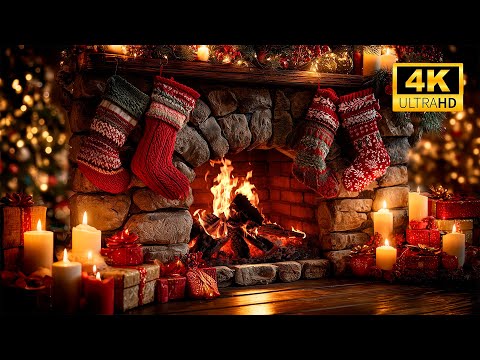 🔥 Cozy Christmas Fireplace 4K ❄️ Pure Crackling Logs (No Music)
