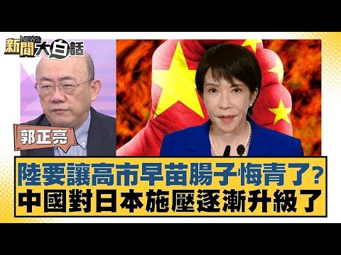 陸要讓高市早苗腸子悔青了？中國對日本施壓逐漸升級了 【#新聞大白話】20251120 10｜#郭正亮 #聶建中 #嚴震生 @tvbstalk