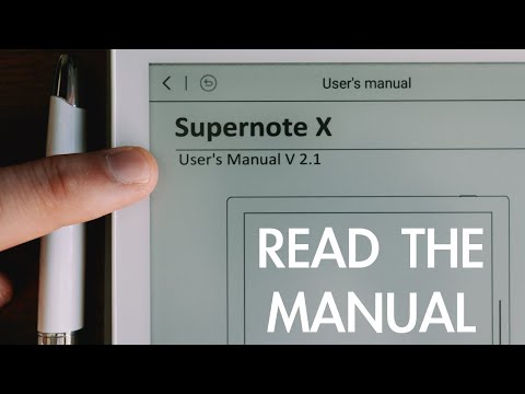 Supernote A5X/A6X Manual - Most Helpful Sections