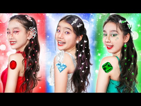 Poor Emerald Vs Rich Ruby Vs Giga Rich Diamond At Makeover Contest! Who Is The Most Beautiful?