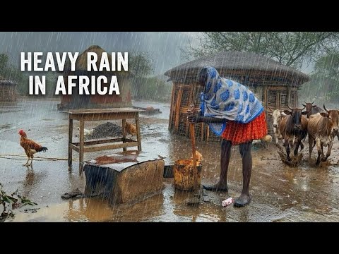 LUNCH DISASTER!Cooking Goat Meat When The First Rain Floods Our Village