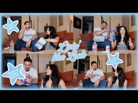 having my UK boyfriend try American snacks **some are banned in the UK**