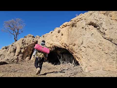 turning a giant CAVE TO survival shelter in winter in 20 days