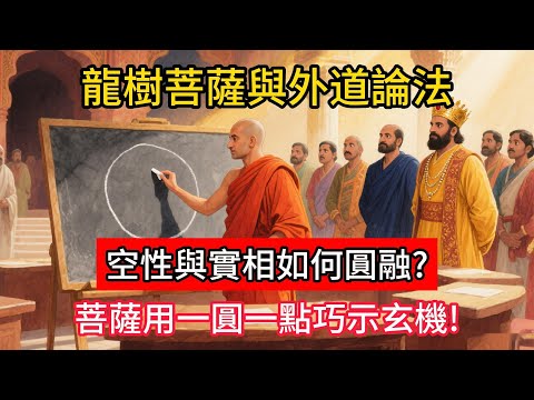 龍樹菩薩與外道論法，空性與實相如何圓融？菩薩用一圓一點巧示玄機！#佛學 #正能量 #菩提解脫道 #佛教文化 #佛教故事 #人生感悟