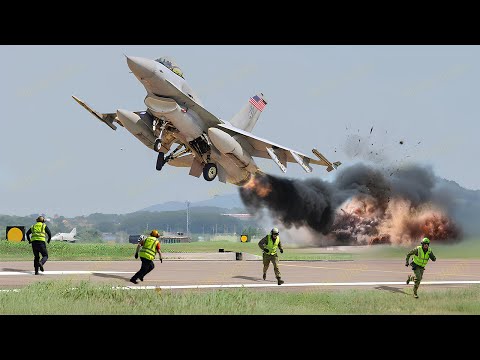 Horrifying: Female pilot of US F-16 fighter jet takes off at full speed in emergency