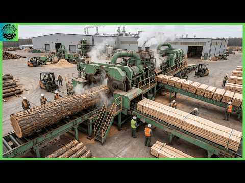 Inside the Largest Wood Sawmill Factory – How Veneer & LVL Is Made from Logs for Wooden Furniture