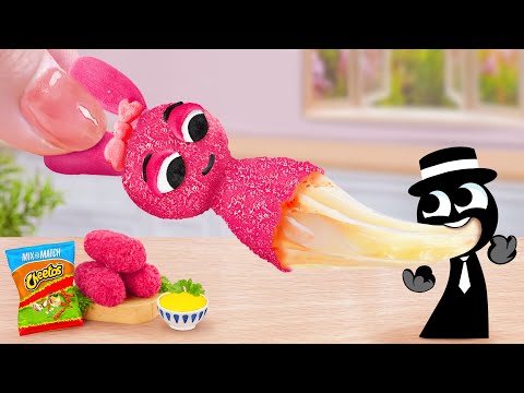 Satisfying Food Video 🤗 Make Miniature Fried Mozzarella Cheese Sprunki Pinki 💝 Mina Mini Kitchen