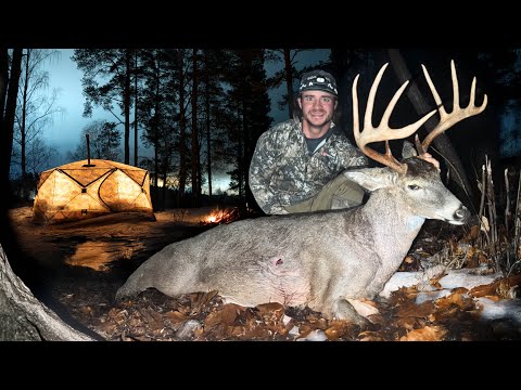 Hot Tent Camping & Deer Hunting in Freezing Conditions