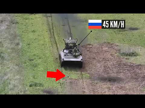 Russian BMP Runs Over Mine At Maximum Speed..