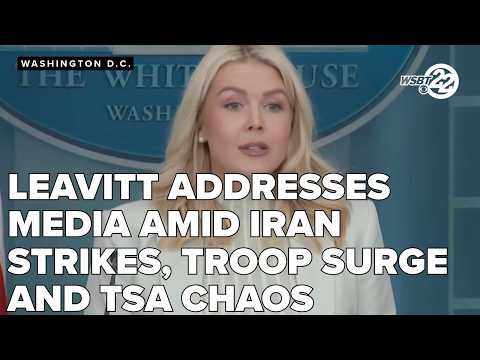 Leavitt addresses media amid iran strikes, troop surge and TSA chaos