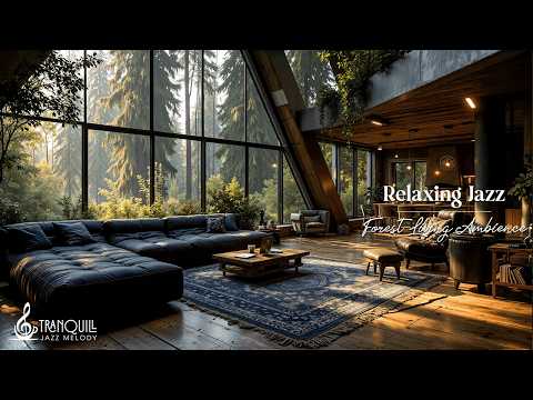 Tranquil Forest Study Lounge Jazz | Cozy Fireplace Setting for Reading and Deep Focus