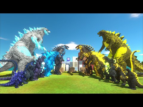 Evolution of Godzilla Ice Frostbite VS Yellow Thunder Itself - Animal Revolt Battle Simulator