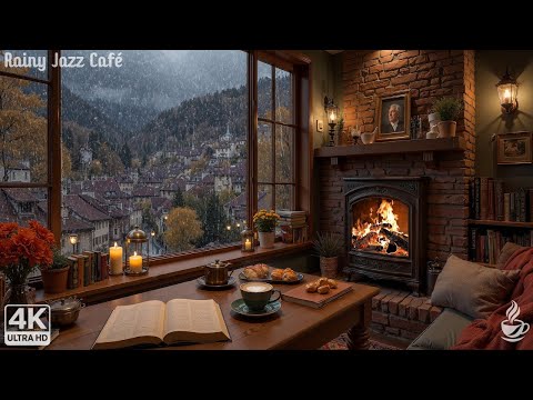 Heavy Rain & Fireplace Sound 🌧️ Relaxing Jazz Piano Music for Deep Sleep & Insomnia Relief