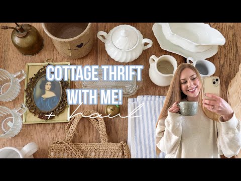HUGE COTTAGE THRIFT WITH ME AT GOODWILL 2024 | THRIFTING FOR HOME DECOR + how I style my finds!!