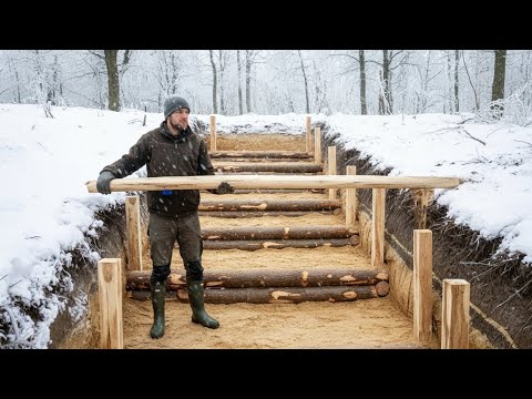30 Days Alone Building a Self-Sustainable Wooden House in the Forest