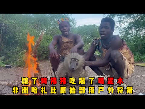 原始部落哈扎比，不种粮食全靠打猎，饿了就烤只狒狒，渴了就喝地上的泥水， 非洲南苏丹原始部落，对牛的热爱程度远超印度#documentary #纪录片 #动物