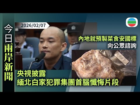 今日兩岸新聞重點：央視披露緬北白家犯罪集團首腦懺悔片段｜內地就預製菜食安國標向公眾諮詢　包括規定不得添加防腐劑等｜無綫新聞｜TVB News｜2026/02/07
