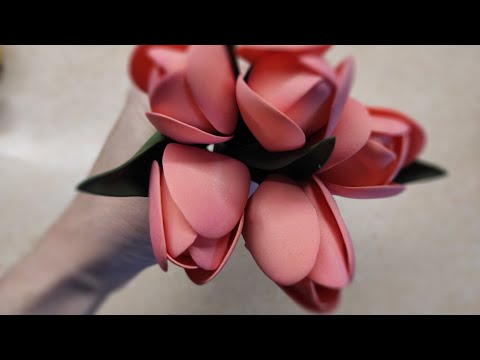 Тюльпаны из фоамирана, легко. Красивый и нежный подарок в любое время года. Flowers tulips from foam