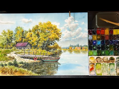 현대사생회전 출품작으로 전시할 수채화 그리기