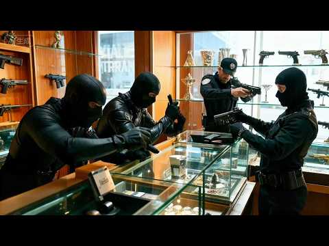 Police intercepted the suspects who robbed a gun store.