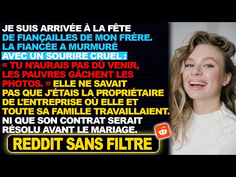 Aux fiançailles de mon frère, ils se sont moqués de moi - puis je leur ai révélé que j'étais la...