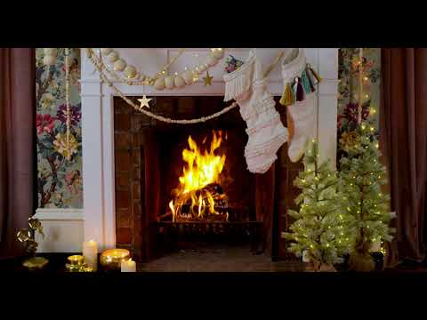 Yule Log Fireplace Video with Crackling Fire Sounds from Anthropologie