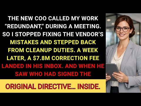 The New COO Called My Work "Redundant" — Then the Vendor Issued a $7.8M Correction Fee
