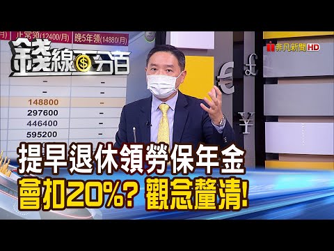 《提早退休領勞保年金"會扣20%"? 釐清! 勞保年金如何領? 結合一方法領更多?》【錢線百分百】20211005-7│非凡財經新聞│