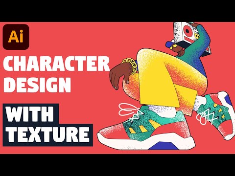 CHARACTER ILLUSTRATION with Grain and Noise TEXTURE | Illustrator CC tutorial