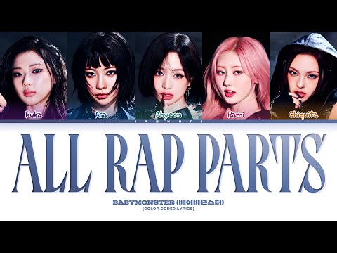 [UPDATED] BABYMONSTER - ALL RAP PARTS (Batter Up to WE GO UP) (Color Coded Lyrics)