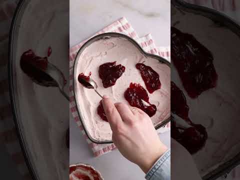 Love Heart Strawberry Cheesecake  #recipe #cheesecake