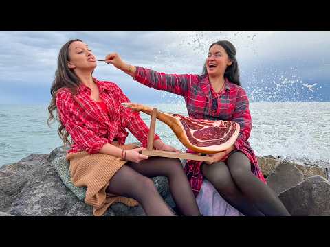 😯Slicing a Whole Jamón Leg for One Giant Pizza