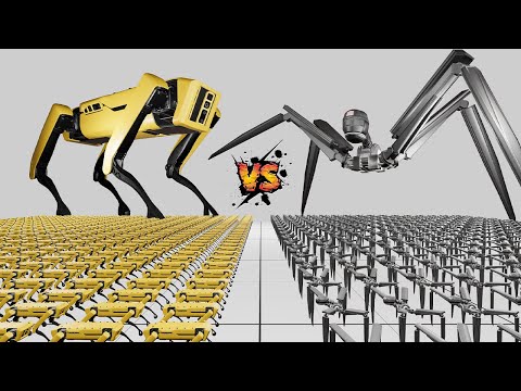 Simulating AI Dogs vs AI Spiders