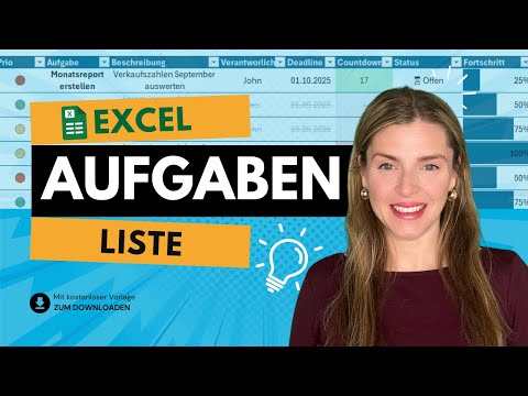 Create an Excel task list – with progress & deadline countdown ✅📊