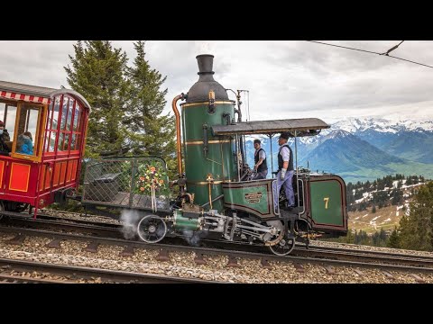 The Legendary Swiss Steam Locomotive LOK7 (1873) That Still Climbs Mountains - Rigi Bahn | 4K HDR