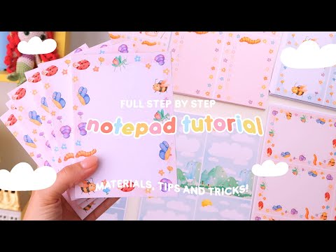 DIY NOTEPADS TUTORIAL ✨ complete step by step how to make notepads / materials, gluing & mounting