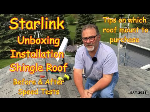 Starlink Unboxing / Installation On Shingle Roof / Before And After Speed Tests / Tutorial