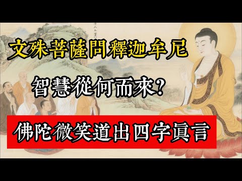 文殊菩薩問釋迦牟尼：智慧從何而來？佛陀微笑道出四字真言！#佛教 #佛家 #佛法 #佛學知識 #佛學智慧 #修心修行 #佛教文化 #禪悟人生 #傳統文化
