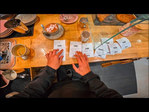 POV - Barista deals with Morning rush