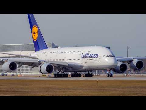 34 HEAVY LANDINGS & TAKE OFFS | A380, B747-8F, A350, B777 | Munich Airport Spotting