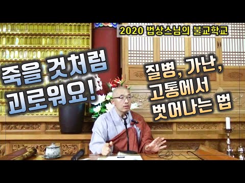 병, 가난, 고통, 죽을 것 처럼 괴로울 때, 복이 없어서 불행한걸까? 병 낫는 법, 치유, 가난에서 벗어나려면, 진정한 받아들임, 삼법인 - 법상스님의 즉문즉설